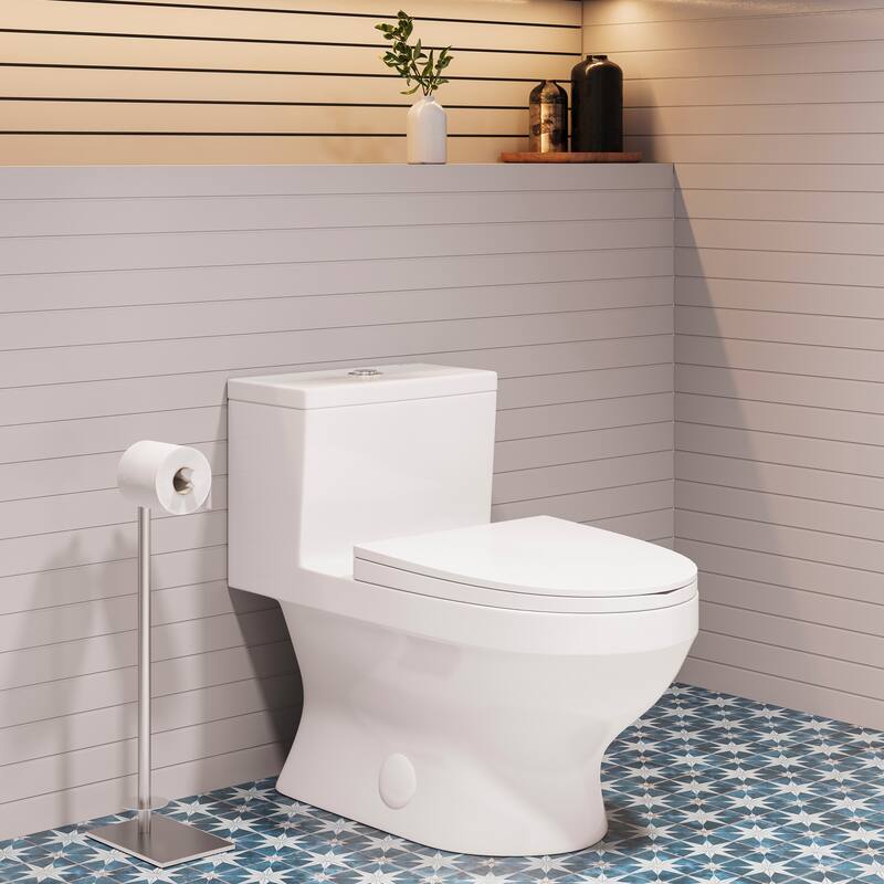 Clichy One-Piece Elongated Toilet Side Flush 1.28 gpf - Top Dual Flush