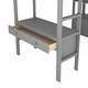 preview thumbnail 9 of 7, Gray Pinewood Loft Bed with Built-in Desk, Drawers, Shelves, and Storage Cabinets