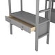 preview thumbnail 9 of 10, Gray Twin Size Pine Loft Bed with Built-in Desk & Drawers