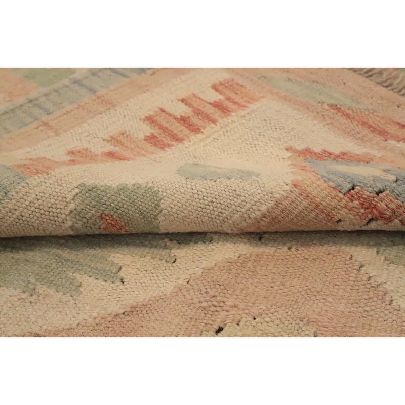 Hand Woven Oriental 100% Wool Carpet Southwestern Tribal Multi-Colored Kilim Area Rug - 8' 0'' X 4' 10''