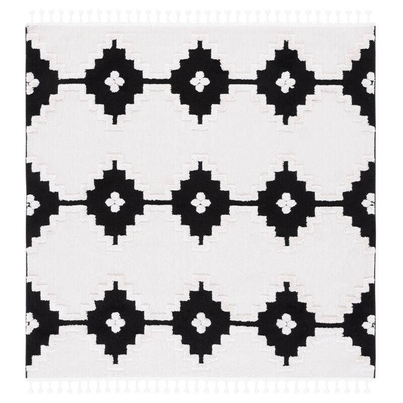 SAFAVIEH Handmade Marrakech Zinayda Traditional Rug - 6'7" Square - Ivory/Anthracite