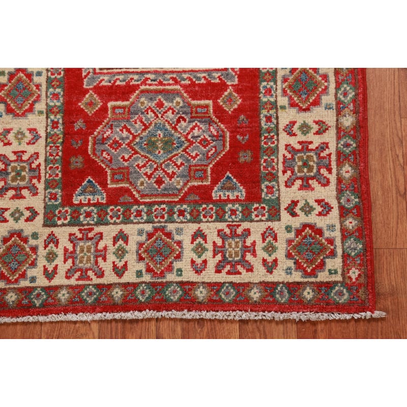 Traditional Red Kazak Oriental Foyer Rug Hand-Knotted Wool Carpet - 2'0"x 3'0"