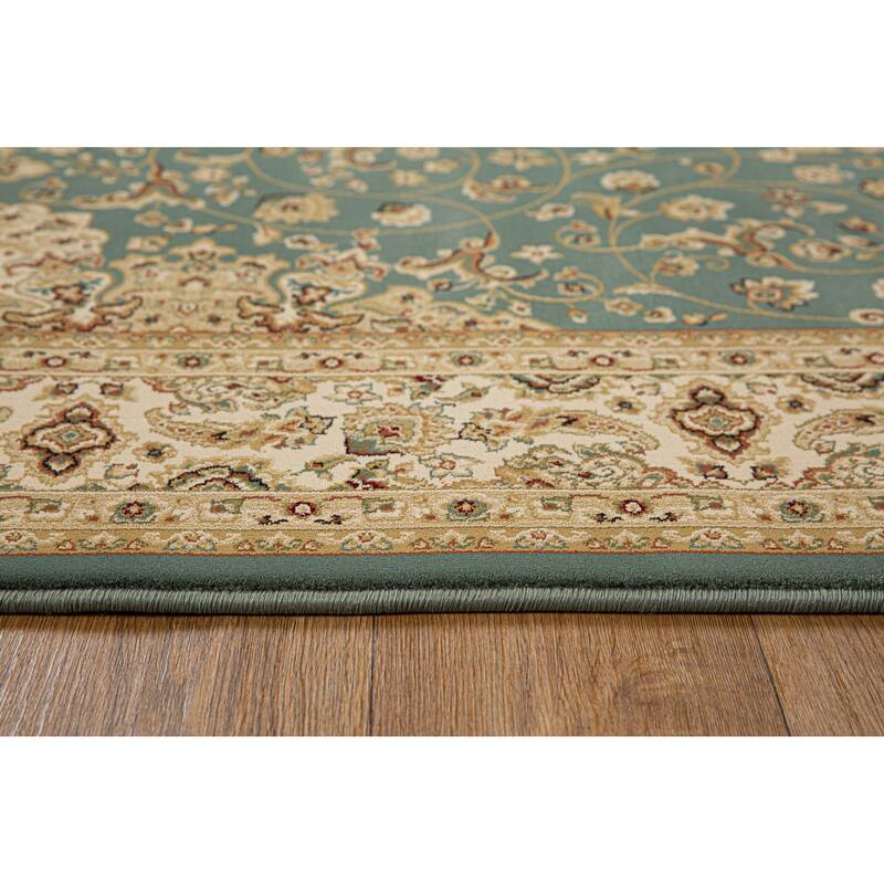 Izmir Collection Beige/Green Transitional Floral/Botanical Area Rug
