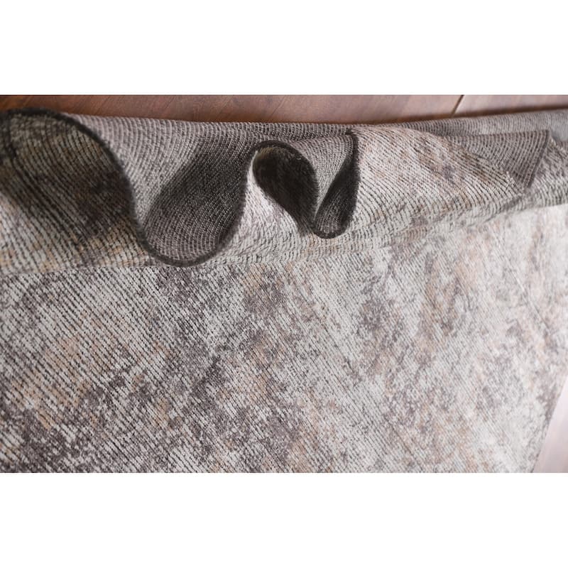 Beige Modern Abstract Area Rug Hand-Knotted Wool Carpet - 6'5"x 9'6"