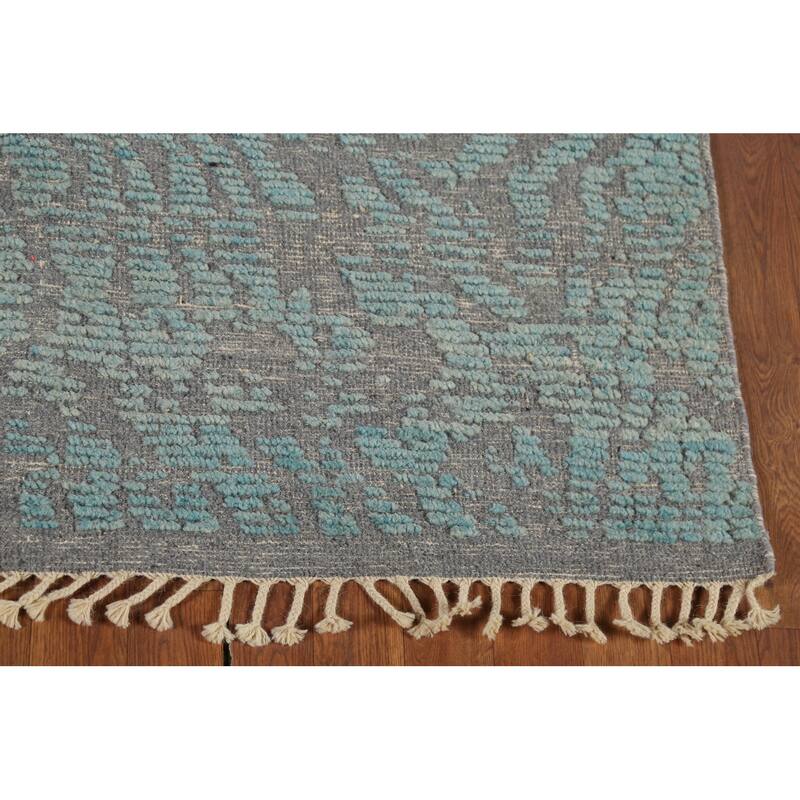 All-Over Abstract Moroccan Oriental Area Rug Hand-Knotted Wool Carpet - 4'10"x 7'10"