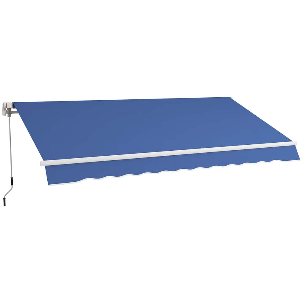 12x10ft Retractable Patio Awning with Manual Crank, UV & Water-Resistant Fabric, Aluminum Frame for Deck, Balcony, Yard
