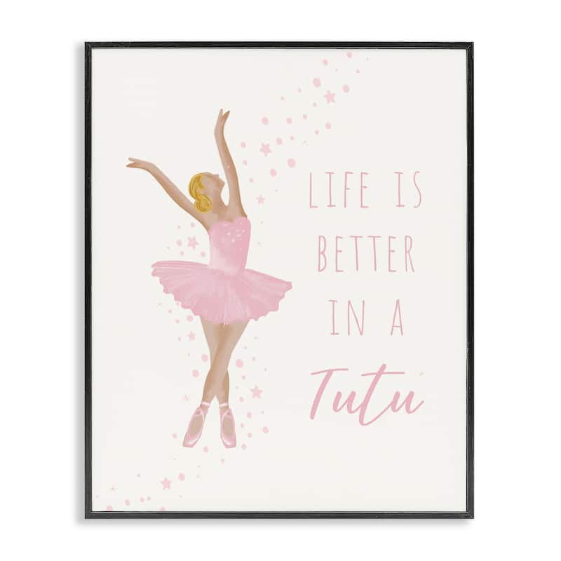 Stupell Life Is Better In Tutu Framed Giclee Art Design By Chen Alyesh - 24 x 30 - Black