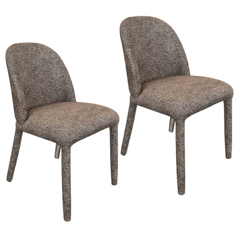 Modern Fabric and Metal Dining Chair, Set of 2