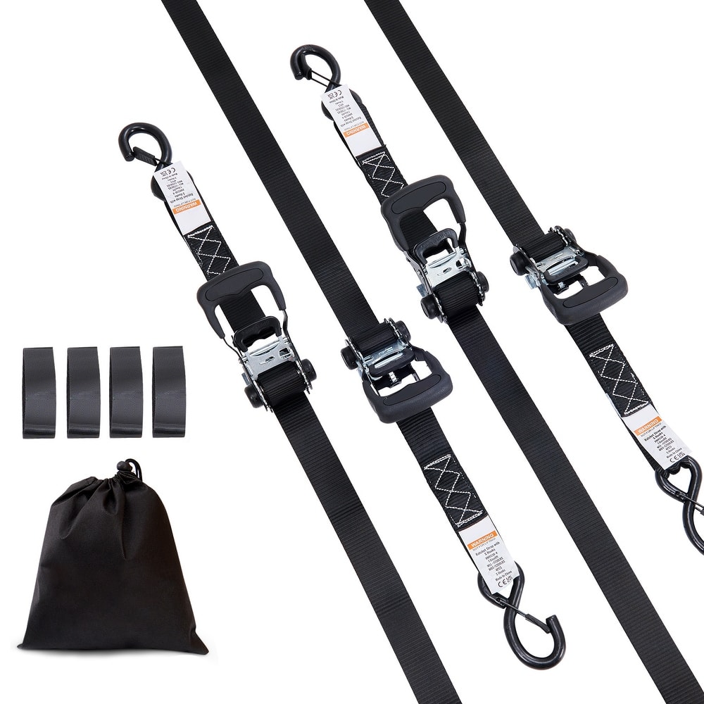 Ratchet Tie Down Straps for Moving Securing Cargo, Appliances, Motorcycle