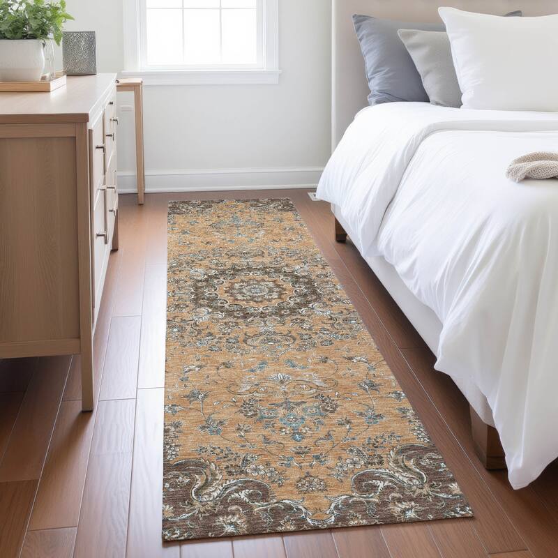 Machine Washable Indoor/ Outdoor Traditional Niko Chantille Rug