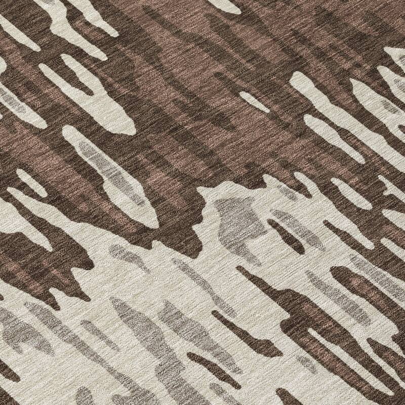 Machine Washable Indoor/ Outdoor Modern Watercolor Chantille Rug