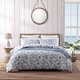 preview thumbnail 1 of 9, Tommy Bahama Pen And Ink Blue Cotton 3 Piece Duvet Cover Set
