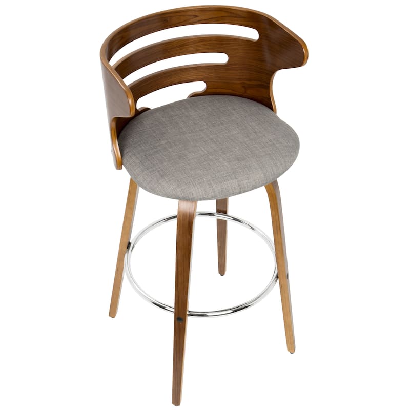 Carson Carrington Cranagh 30" Fixed-Height Bar Stool with Bent Wood Legs & Round Footrest (Set of 2)