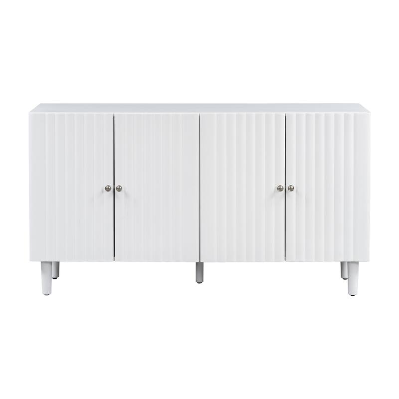 Modern Elegant 4-Door Buffet Cabinet Sideboard with Height Adjustable, for Study, Entryway and Living Room