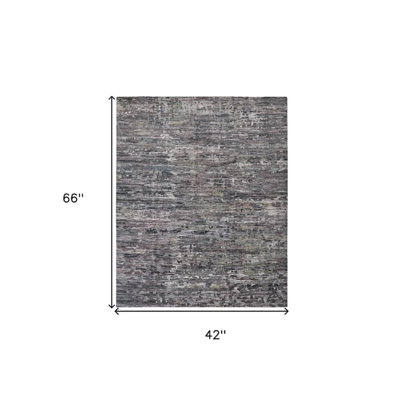 Yeno Abstract Modern Durable Area Rug By HomeRoots - 4' x 6'