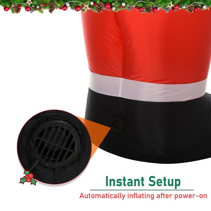 HOMCOM 8 ft. Santa Inflatable Christmas Decoration