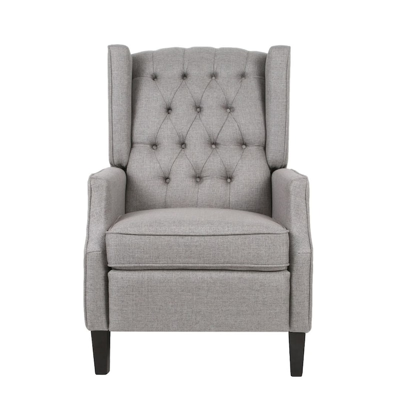 Modern Fabric Recliner with Wingback Design and Tufted Upholstery by Christopher Knight Home