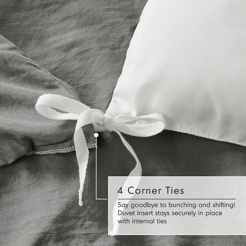 Chelsea Square Evans Pinch Pleated Soft Washed Boho Duvet Cover Set