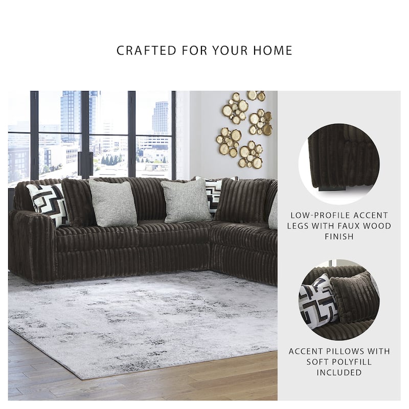 Signature Design by Ashley Midnight-madness 3-Piece Sectional - 121" W x 121" D x 40" H
