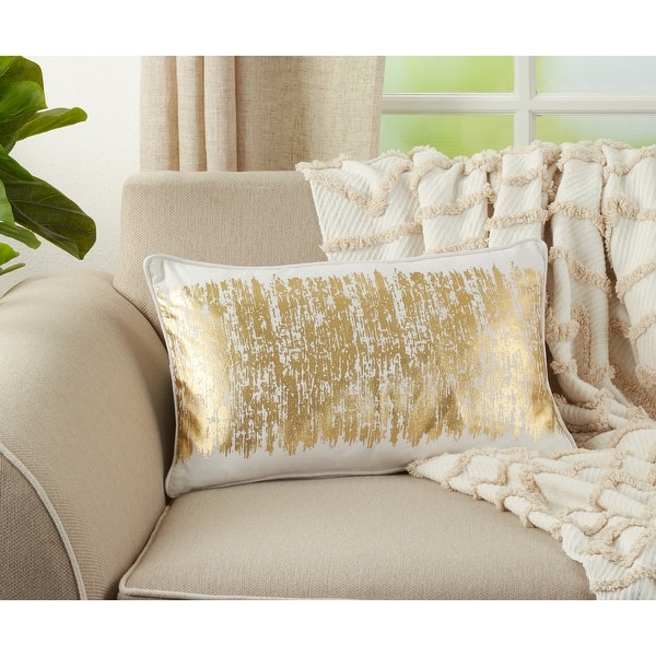 slide 2 of 10, Metallic Banded Design Pillow