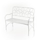 preview thumbnail 19 of 20, Alpine Corporation Daisy Metal Garden Bench, White