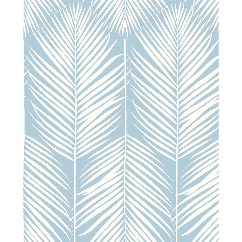 NextWall Palm Silhouette Peel and Stick Wallpaper - 20.5 in. W x 18 ft. L - Hampton Blue