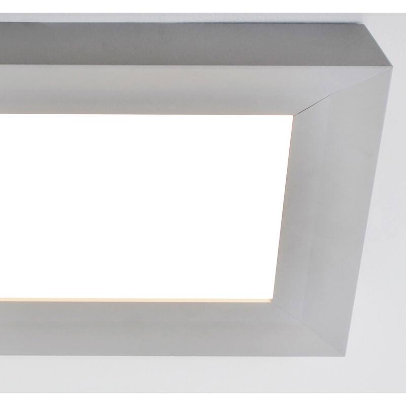 Zurich 1-light Satin Nickel LED Linear Flush Mount, White Acrylic Shade