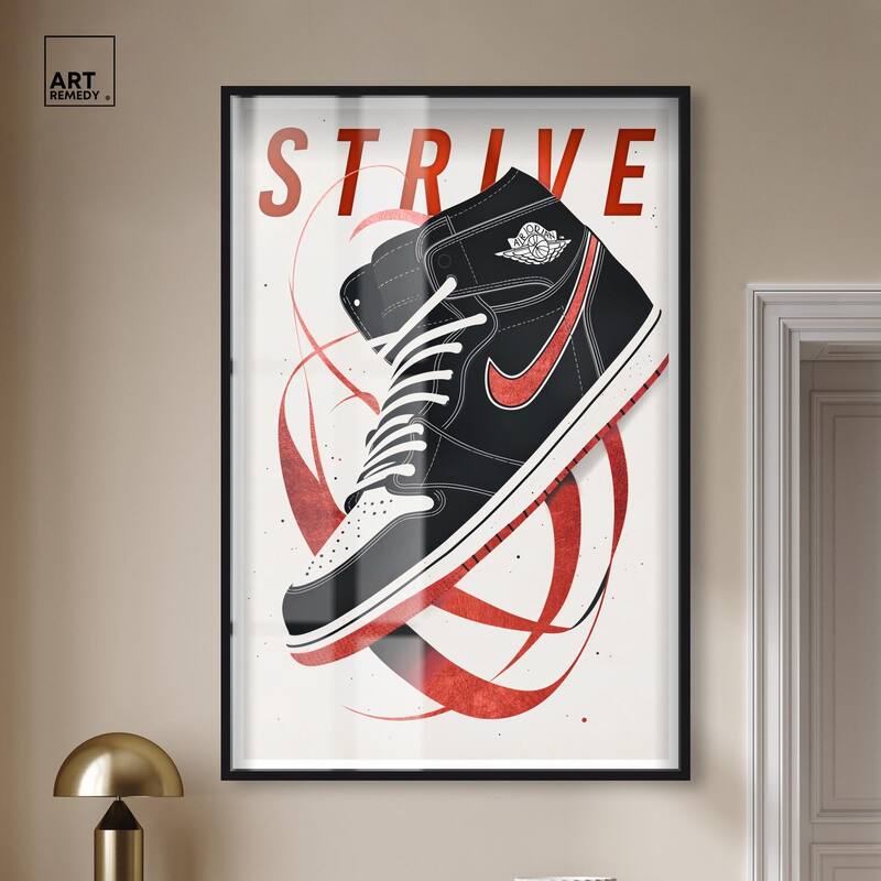 Red Ribbon Sneaker Shadowbox by Art Remedy