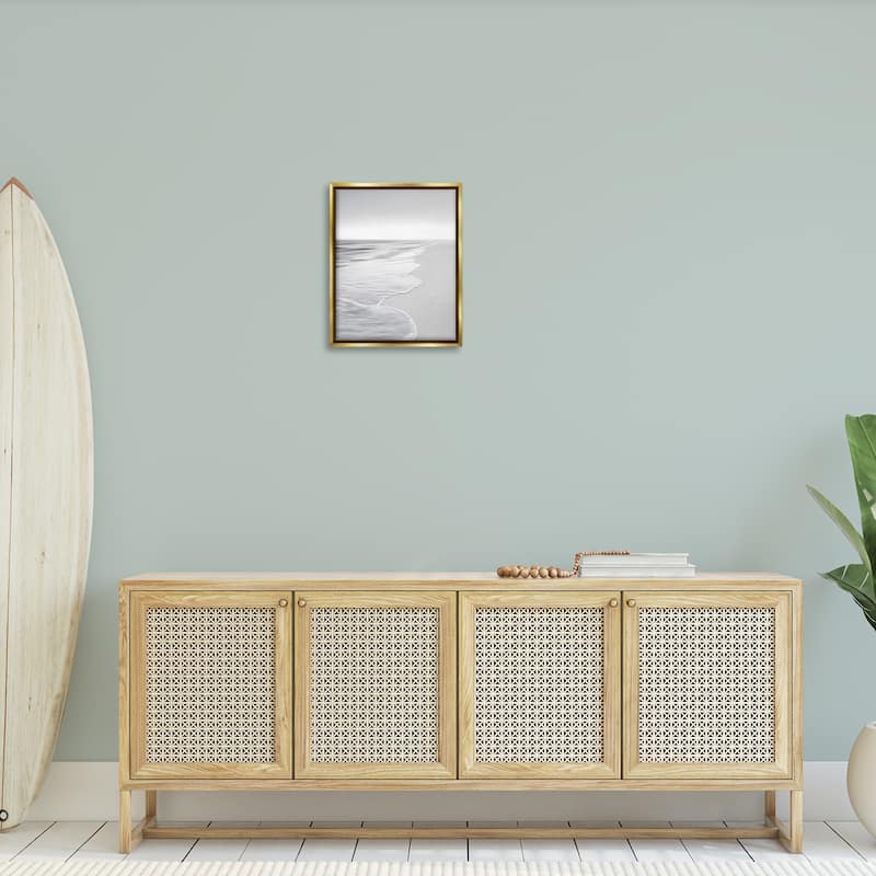 Stupell Foamy Beach Coast Framed Floater Canvas Wall Art Design By Maggie Olsen