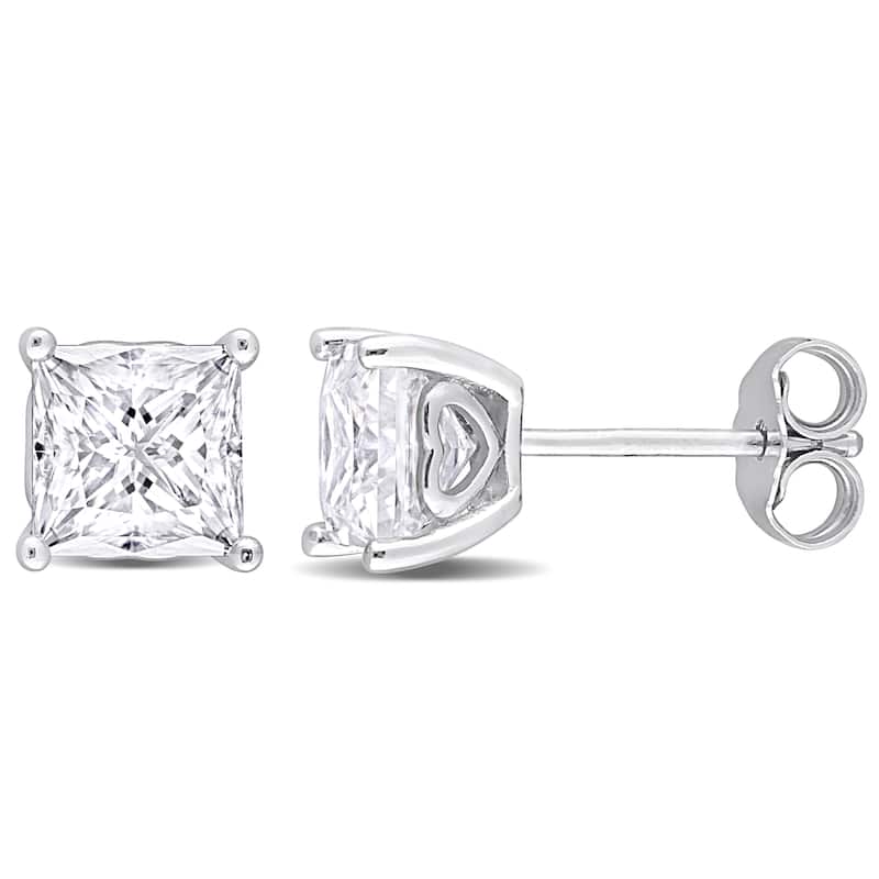Miadora 2 1/2ct DEW Square Created Moissanite Stud Earrings in Sterling Silver