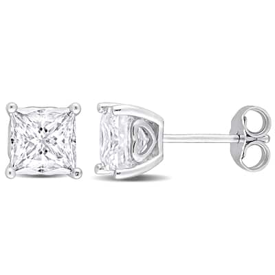 Miadora 2 1/2ct DEW Square Created Moissanite Stud Earrings in Sterling Silver