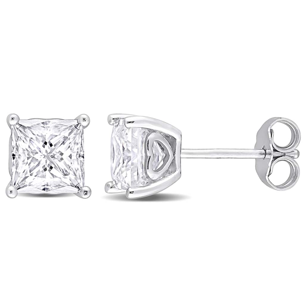 Miadora 2 1/2ct DEW Square Created Moissanite Stud Earrings in Sterling Silver