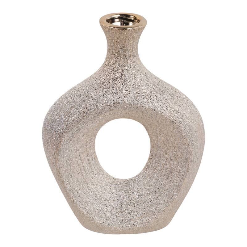 Modern Oval Ceramic Table Vase Cut-Out Design