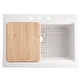 preview thumbnail 4 of 9, Parker Crisp White Fireclay 34" Single Bowl Quick-Fit Farmhouse Apron Workstation Kitchen Sink