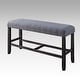 preview thumbnail 2 of 3, Fabric Counter Height Bench in Grey and Weathered Espresso