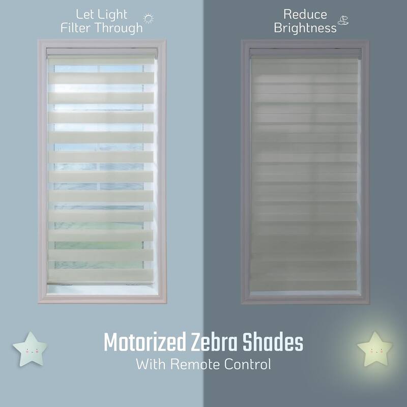 Motorized Zebra Blinds with Remote Control Window Shades