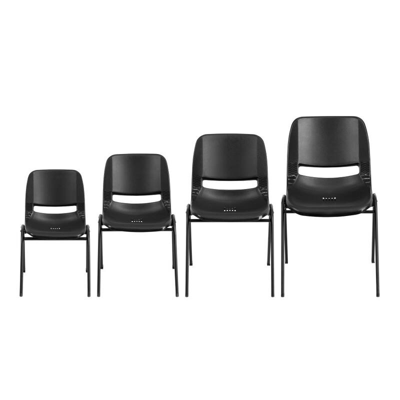 5 Pack 440 lb. Capacity Kid's Ergonomic Shell Stack Chair - 17"D x 13.875"W x 22"H