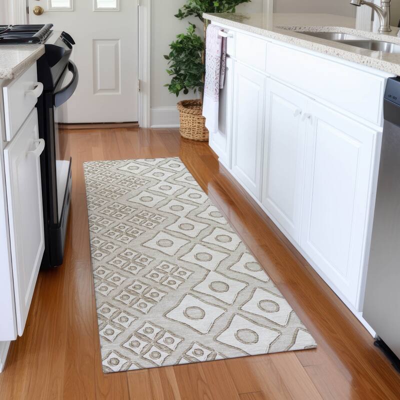 Premium Washable Super Soft Modern Cooper Mayfield Rug - Beige - 2'3" x 7'6"