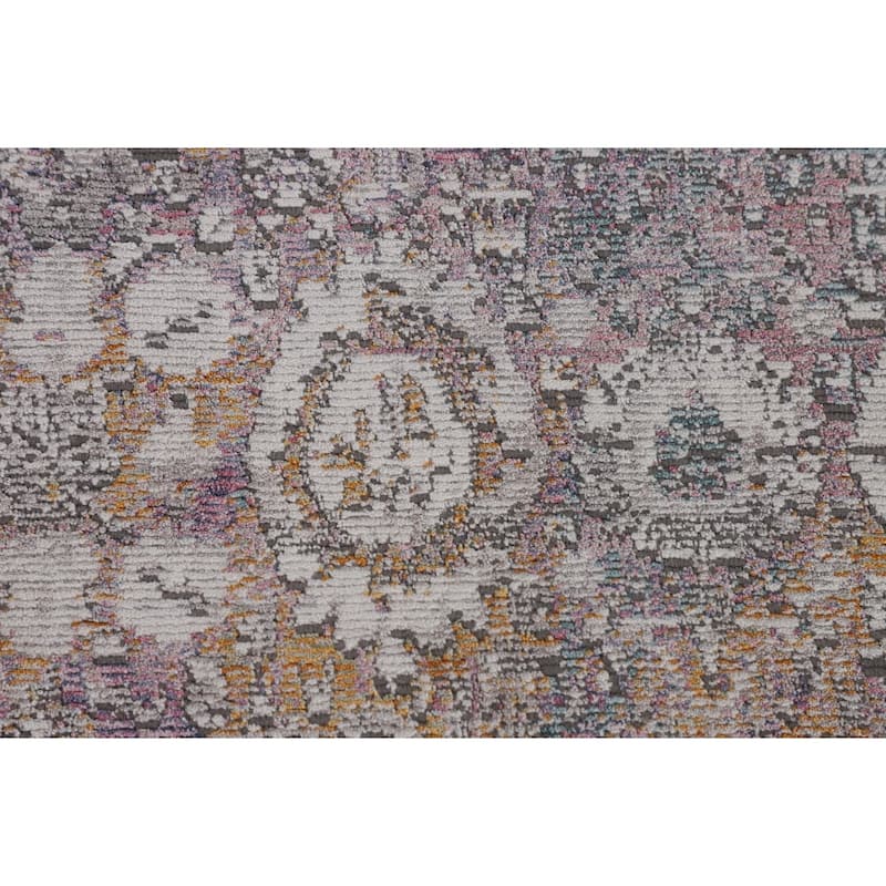 Purple Art & Craft Turkish Area Rug Machine Made Floral Carpet - 5'0" x 8'0"
