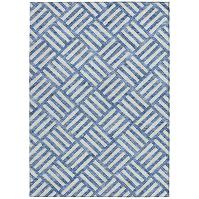 HomeRoots Geometric Transitional Rectangle Outdoor Rug