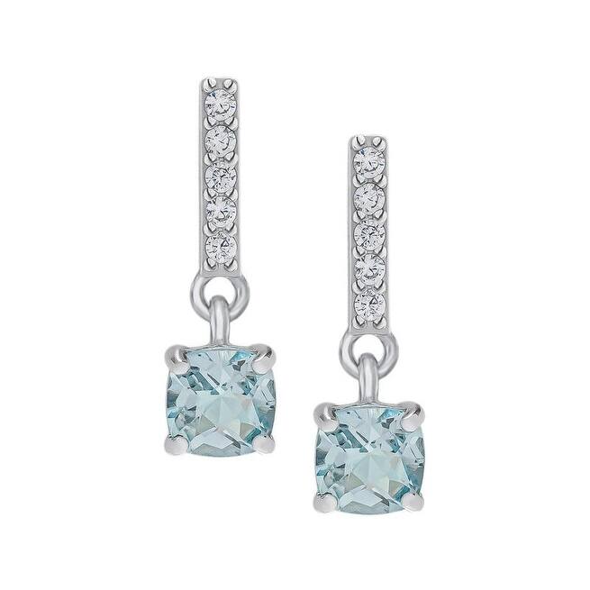 .925 Sterling Silver Blue Topaz and Sapphire drop Earring