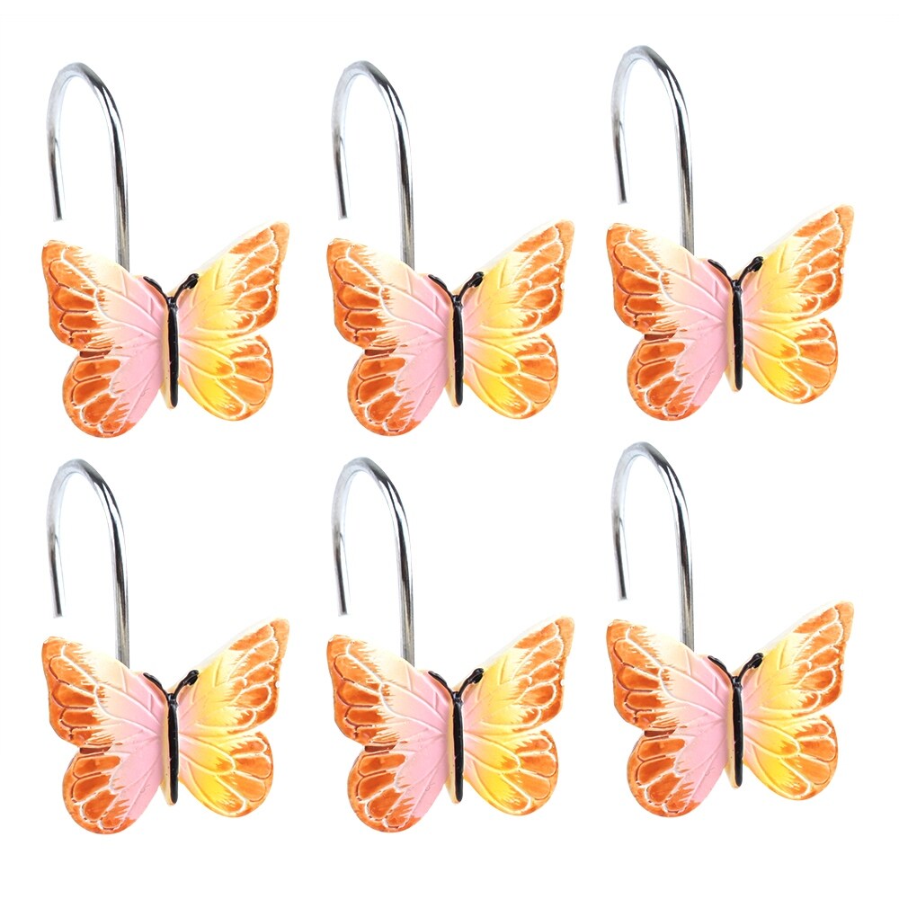 Agptek 12 Pcs Decorative Home Shower Curtain Hooks Butterfly