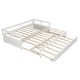 preview thumbnail 31 of 34, Extendable Daybed with Trundle, Wooden Platform Sofa Bed, Twin to King Size Extend Bed Furniture for Bedroom Living Room