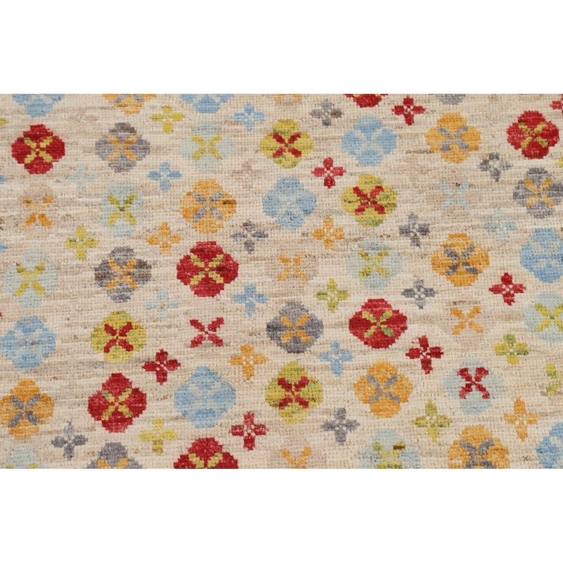 Vegetable Dye Gabbeh Kashkoli Wool Area Rug Hand-knotted Foyer Carpet - 3'2" x 4'10"