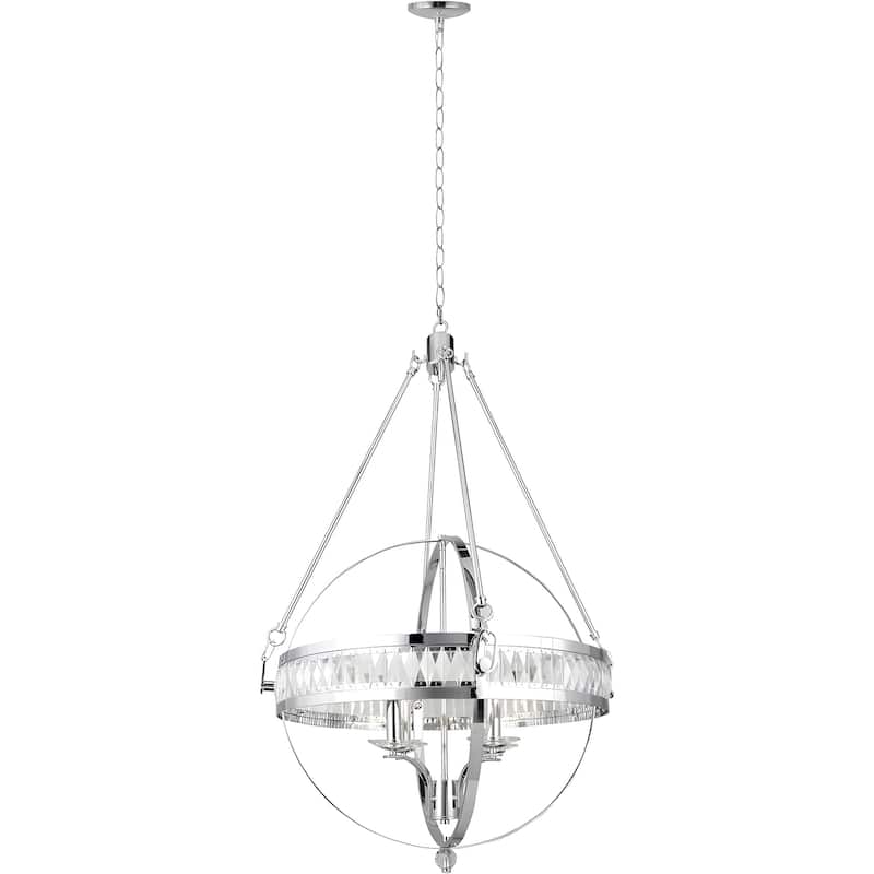 Crystal Orb Pendant Light Bohemian 4-Light Oil Bronze or Silver Luxury Chandelier - N/A