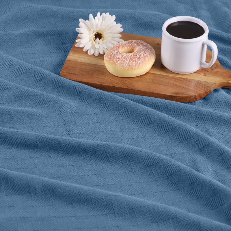 Superior Basketweave All-Season Bedding Cotton Blanket