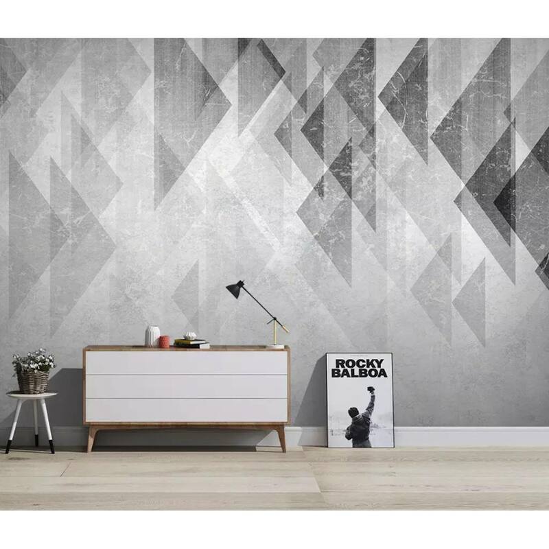 GK Wall Design Monochrome Geometric Trigon Modern Removable Wallpaper