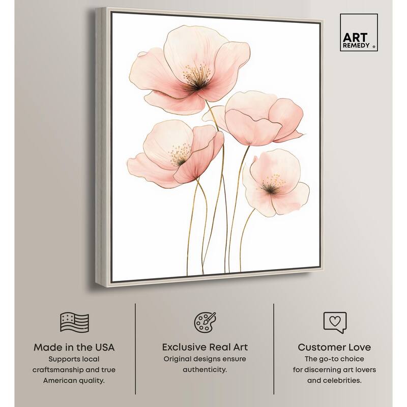Pink Petal light Canvas by Art Remedy