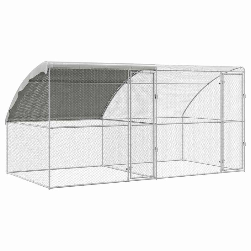 vidaXL Chicken Cage Silver 400/600/800 x 200 x 198.5 cm Galvanized steel