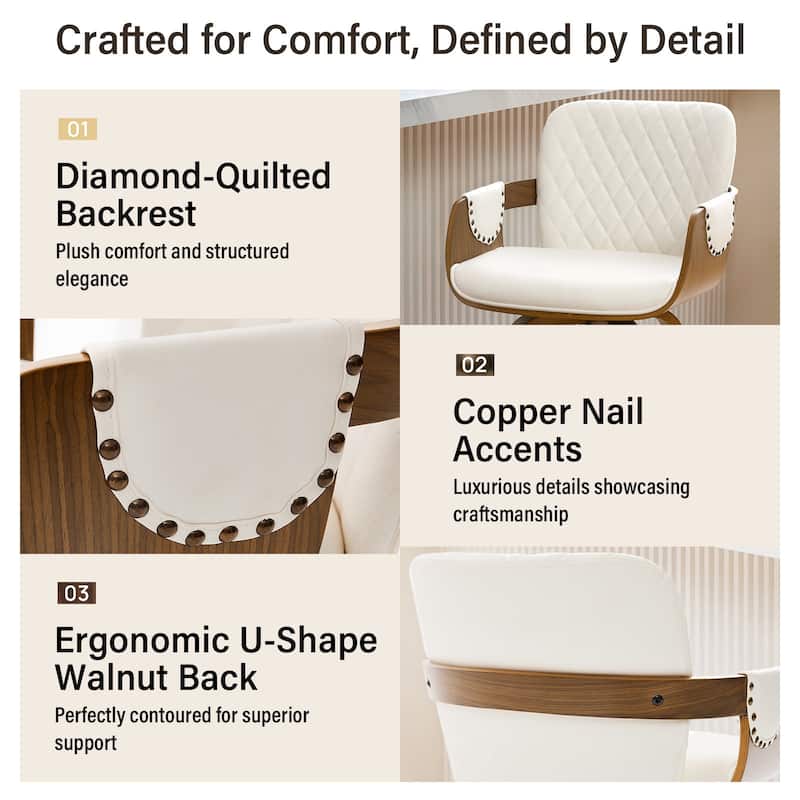 26-Inch Upholstered Swivel Counter Height Bar Stool with Armrests - 36.6"H x19.5"W x 21.3"D